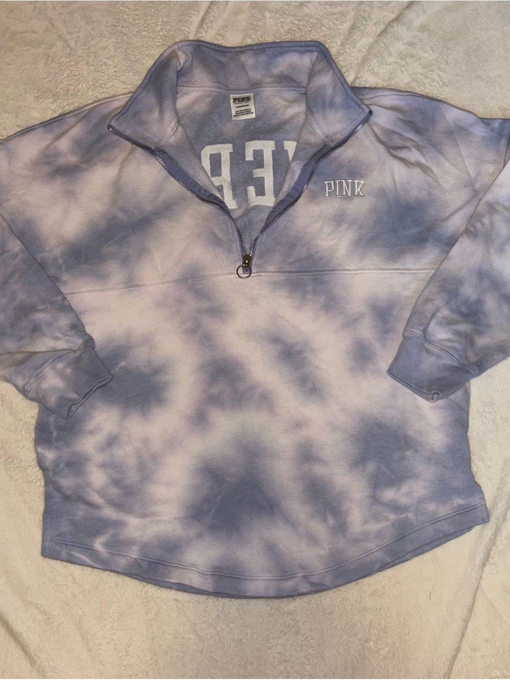 PINK Victoria's Secret Tie-Dye Quarter-Zip Pullover
